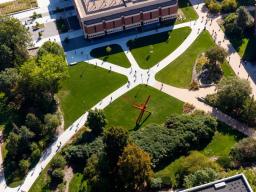 Aerial view of campus