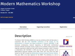 Modern Mathematics Workshop