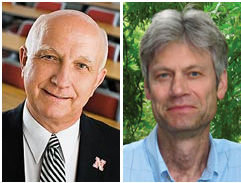 Ronald Hanson and Donald Lee, UNL's first 20-time winners of the UNL Teaching Council and UNL Parents Association contribution to students awards.