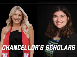 From left: Amanda Fuechtmann and Stephanie Herridge were honored as Chancellor's Scholars on May 20, 2023