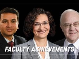 From left: Dr. Shivam Gupta, Dr. Esma Gel, and Dr. David Olson, all faculty members featured for their research this year.