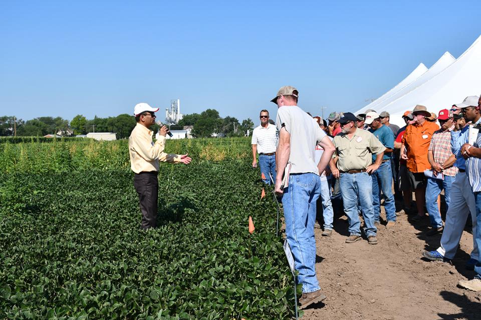 Nebraska Extension Weed Management Specialist Amit Jhala (at far left) will once again lead dscussion on weed management practices in Nebraska during this year's Weed Management Field Day, which is free and open to the public.