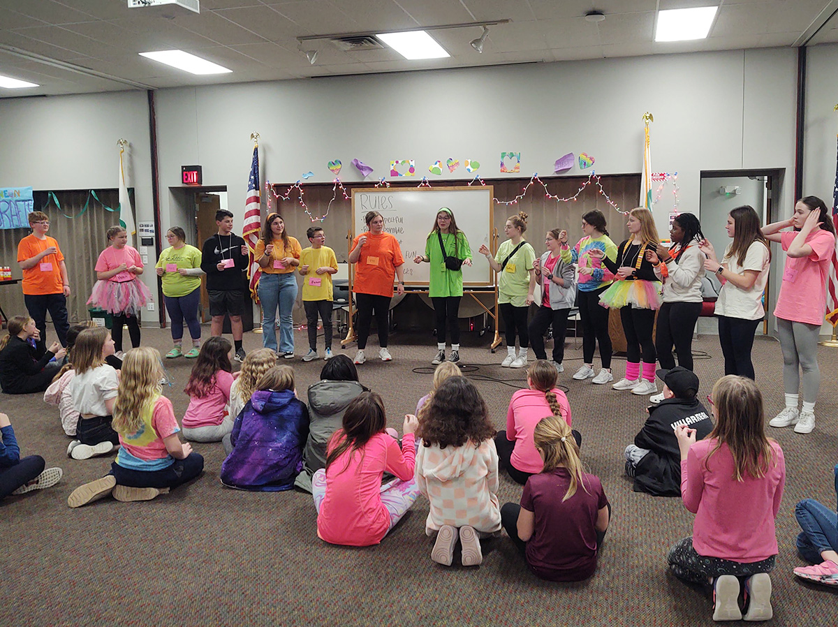 Teen Council members at the 2023 Lock-In for 4th & 5th graders.