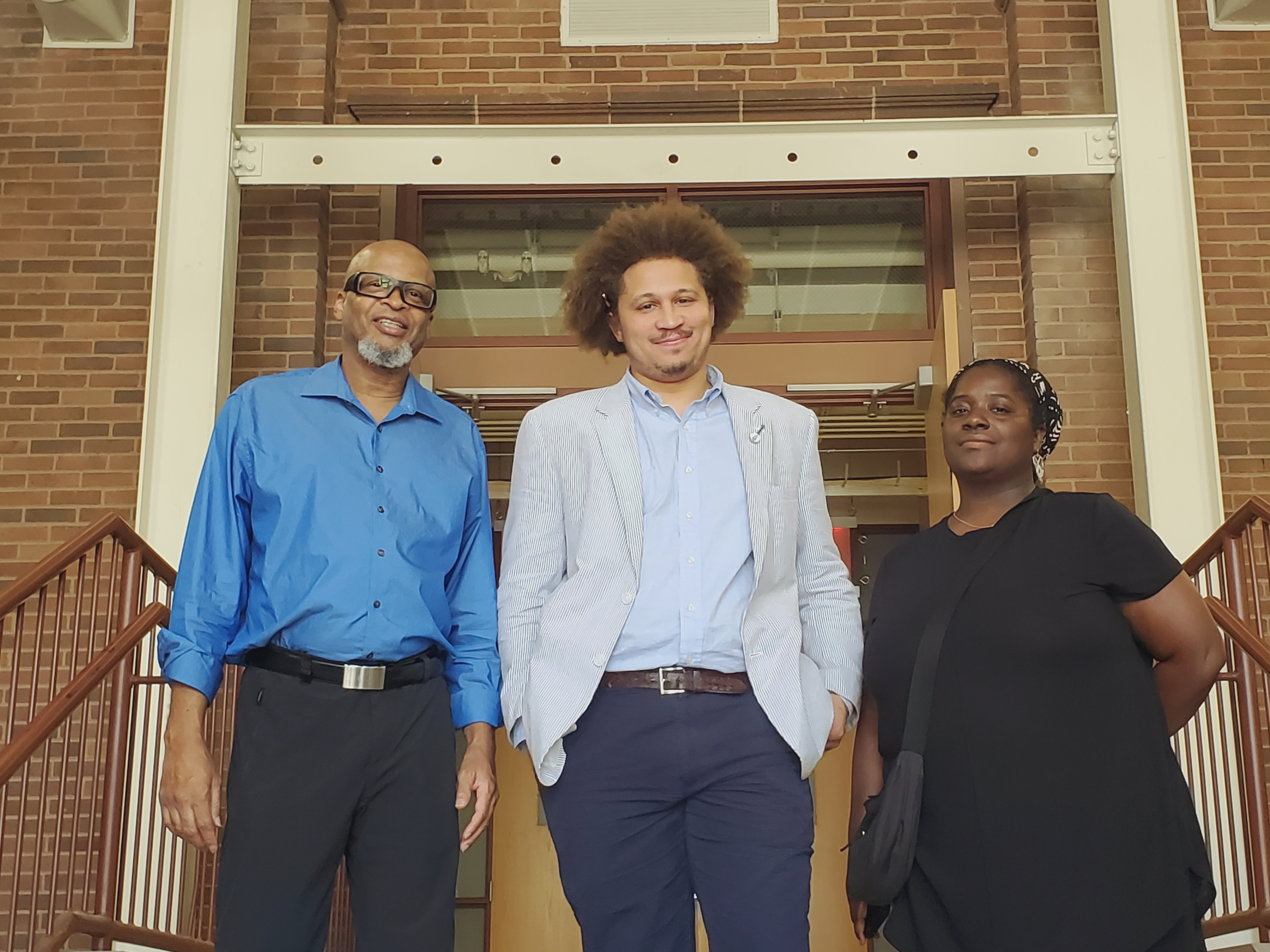 Left to right:  J. Bird Lathon, Conrad Burgos and Eboni Zamani were selected for the Black Public Media Residency at the Carson Center this year. Courtesy photo.