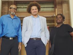 Left to right:  J. Bird Lathon, Conrad Burgos and Eboni Zamani were selected for the Black Public Media Residency at the Carson Center this year. Courtesy photo.