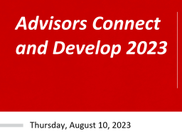 Advisors Connect and Develop 2023