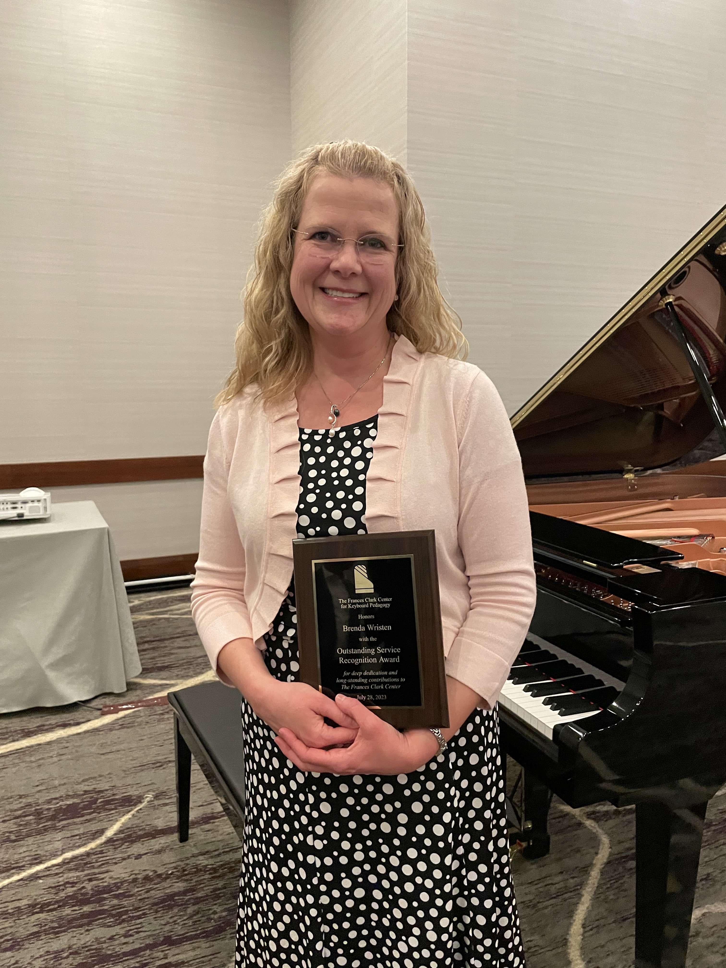 Brenda Wristen received an Outstanding Service Recognition Award by the Frances Clark Center for Keyboard Pedagogy. Courtesy photo.
