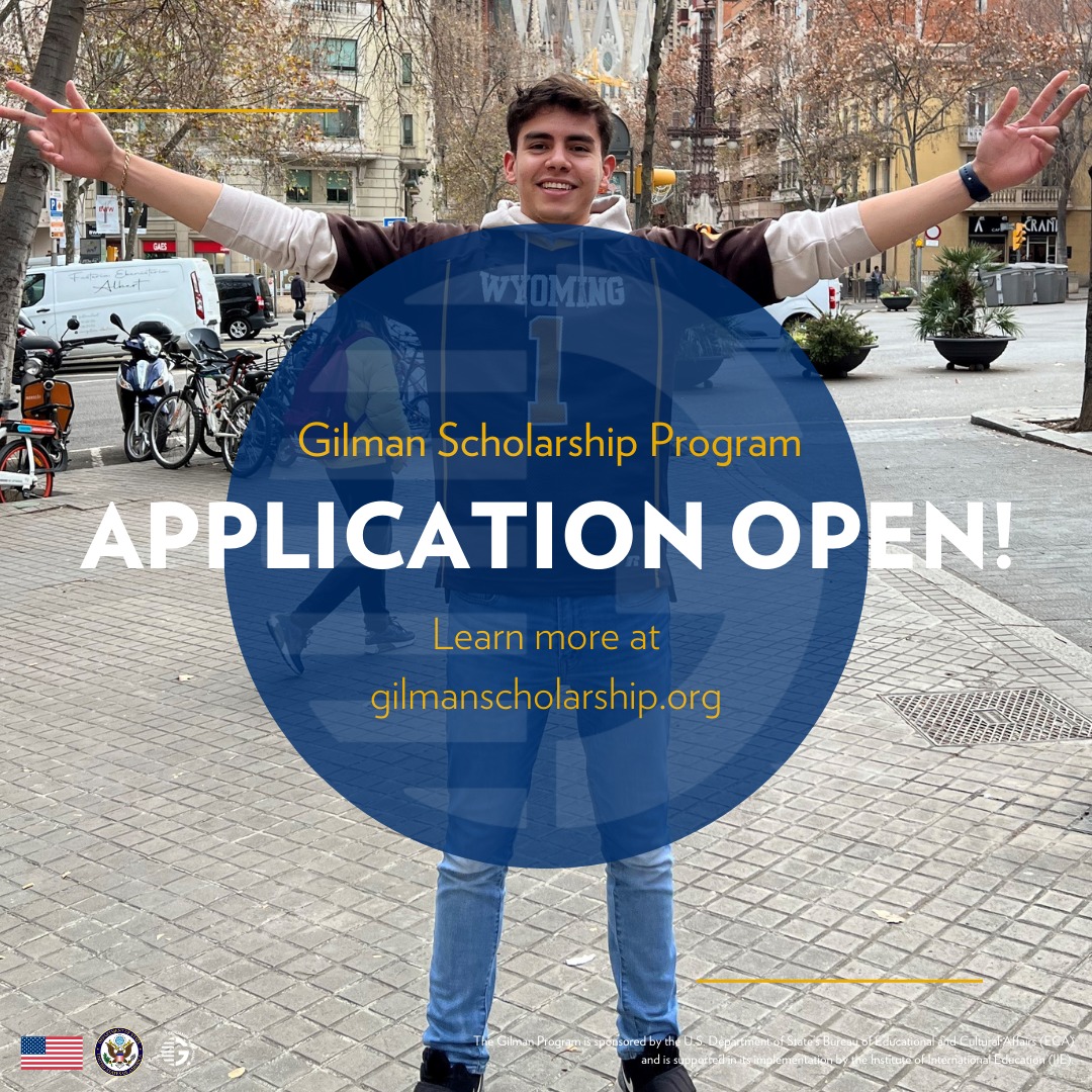 Gilman Scholarship to Study Abroad DUE 10/5