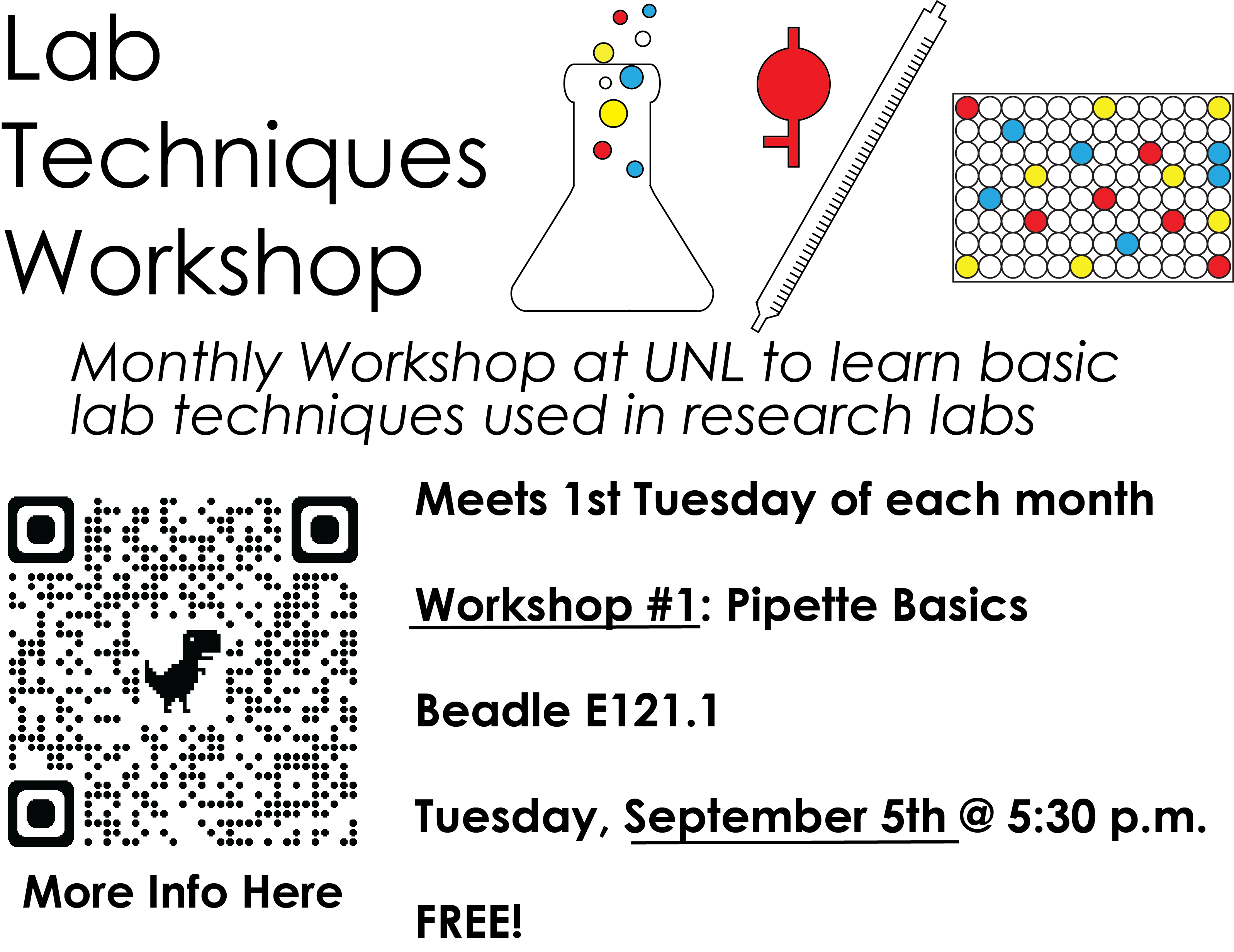 Flyer for Lab Techniques workshop with QR code