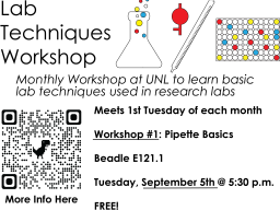 Flyer for Lab Techniques workshop with QR code