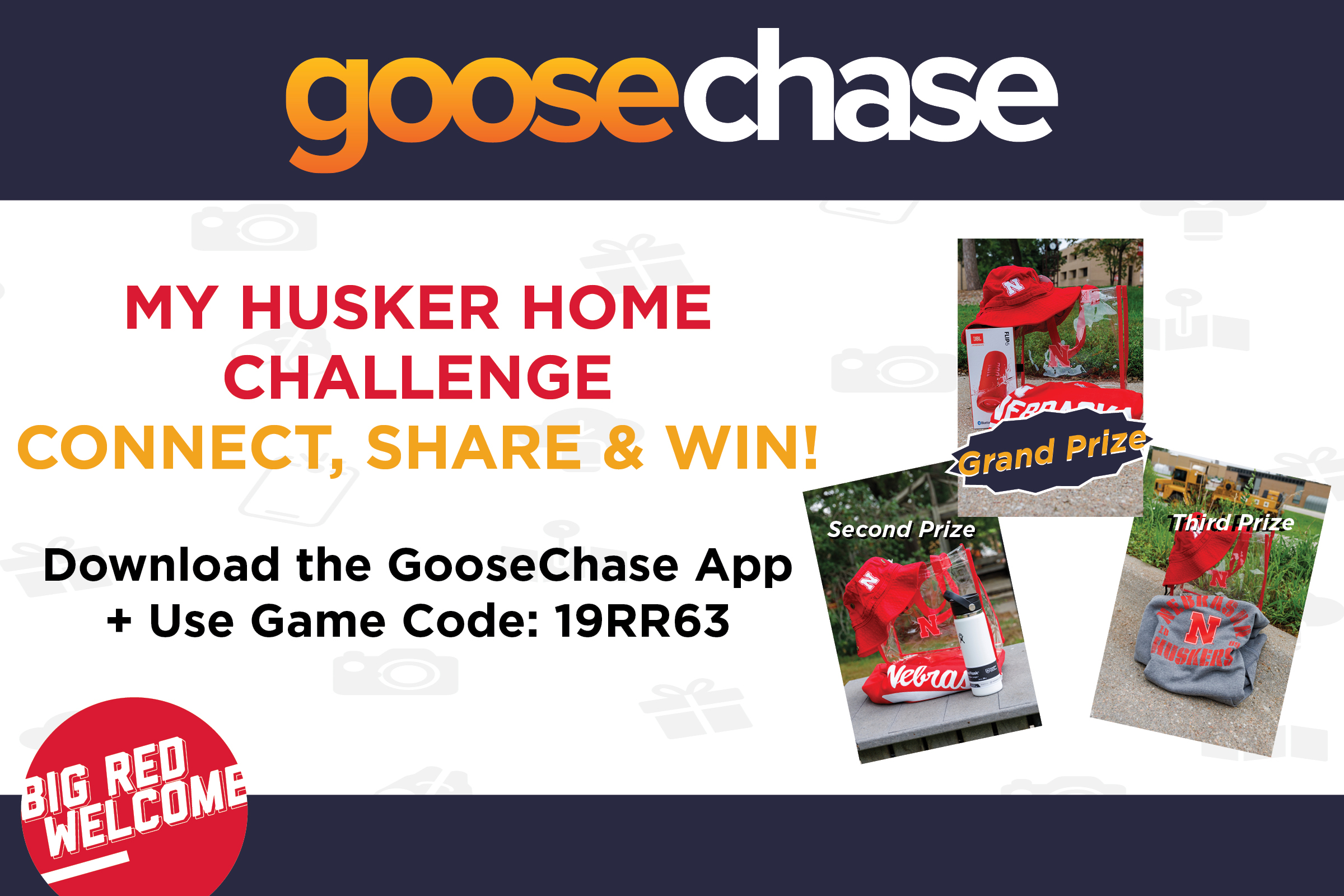 Download the Goosechase app + use game code 19RR63 to play for a chance to win prizes.