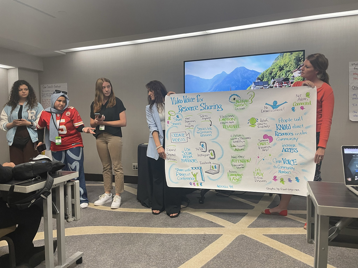 The True Leaders in Equity team presented their project idea to other Institute attendees with the aid of a video story board created by Visual-Logic.