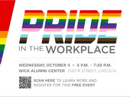 Pride in the Workplace takes place Oct. 4, 5-7:30 p.m. at the Wick Alumni Center.