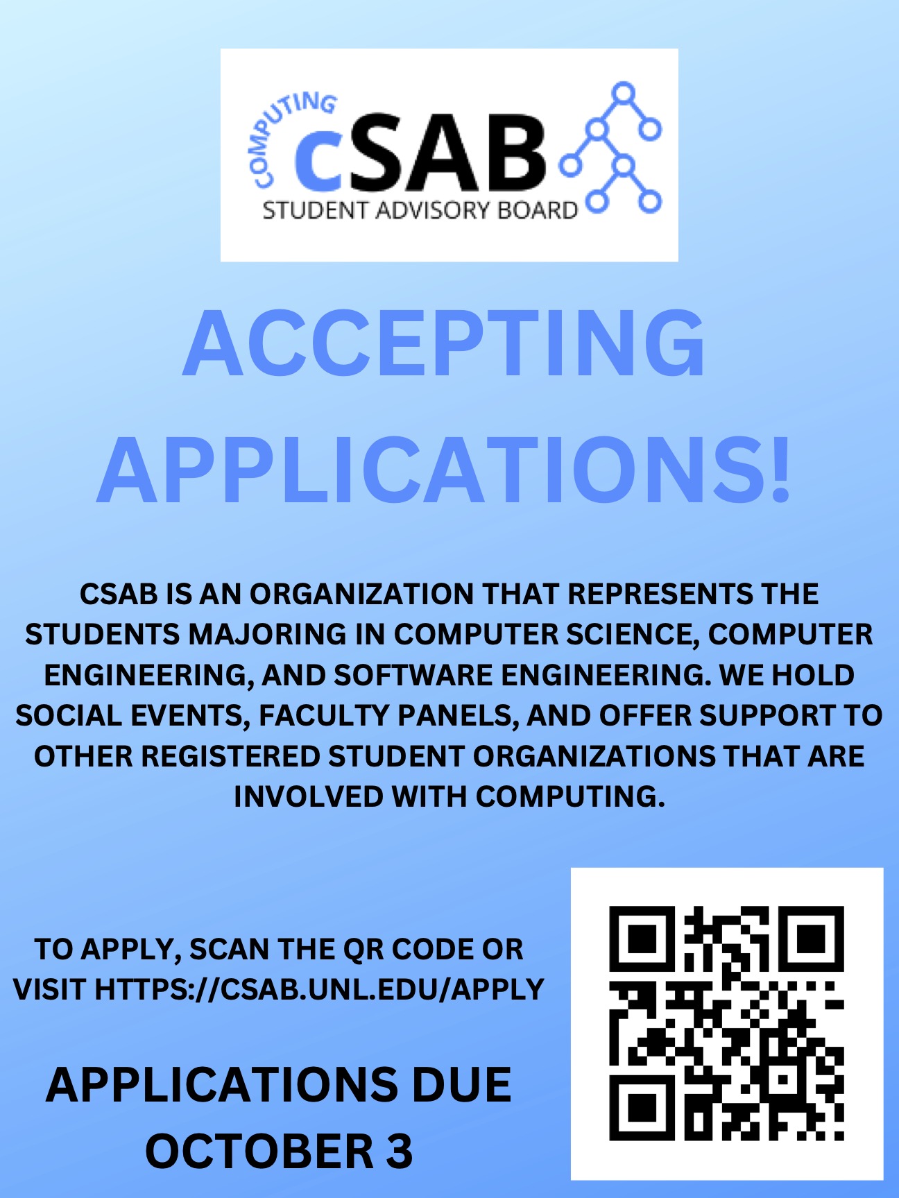 cSAB is now accepting applications.