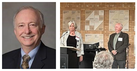 Dr. Jerry Hudgins, Professor and Chair, Electrical and Computer Engineering being  recognized by Executive Vice Chancellor Dr. Kathy Ankerson for gaining the James O'Hanlon Academic Leader Award at the UNL Laurels event on September 19, 2023 (2nd photo).