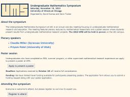 Undergraduate Mathematics Symposium (UMS) at UIC