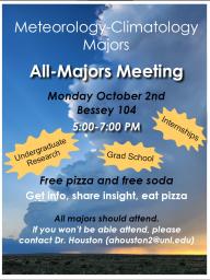 Meteorology-Climatology All-Majors Meeting - Monday, October 2nd at 5 pm!