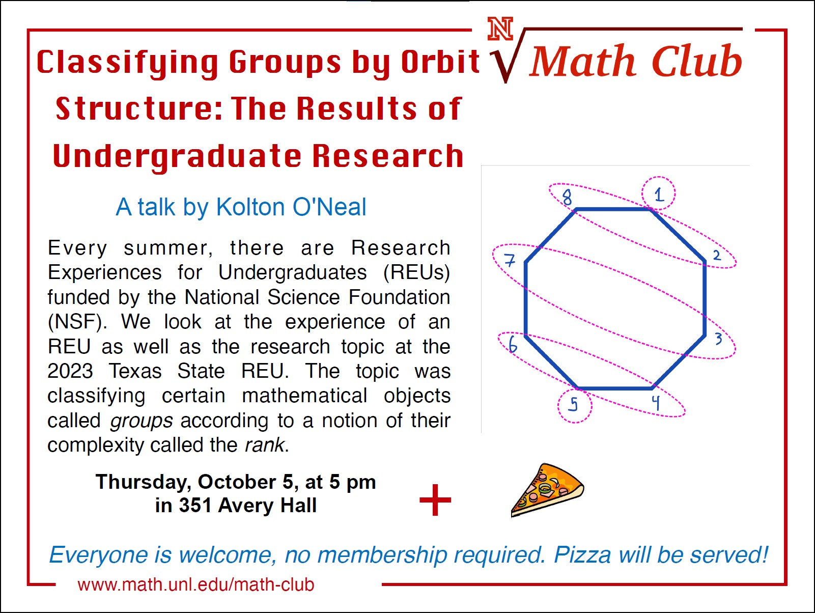 Math Club - Thursday, October 5th at 5 pm!