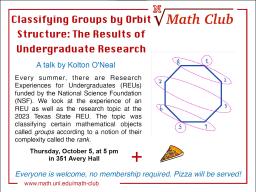 Math Club - Thursday, October 5th at 5 pm!
