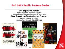 Dr. Ben-Porath from the University of Pennsylvania will give a public lecture on free speech and campus politics.