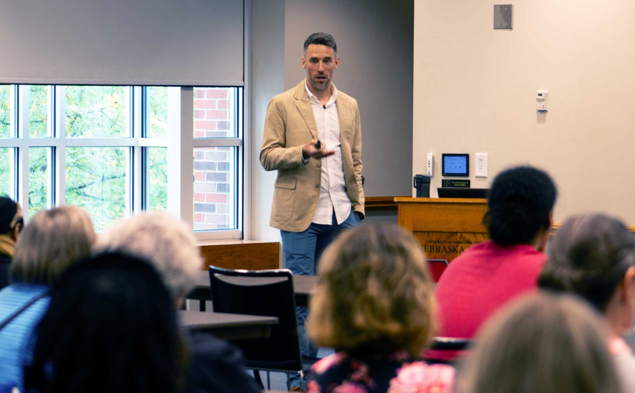 Scott Frohn, senior manager of assessment and psychometrics at Workera.ai, leads the first presentation of the Fall 2023 Methodology Applications Series Sept. 22 at the Nebraska Union.