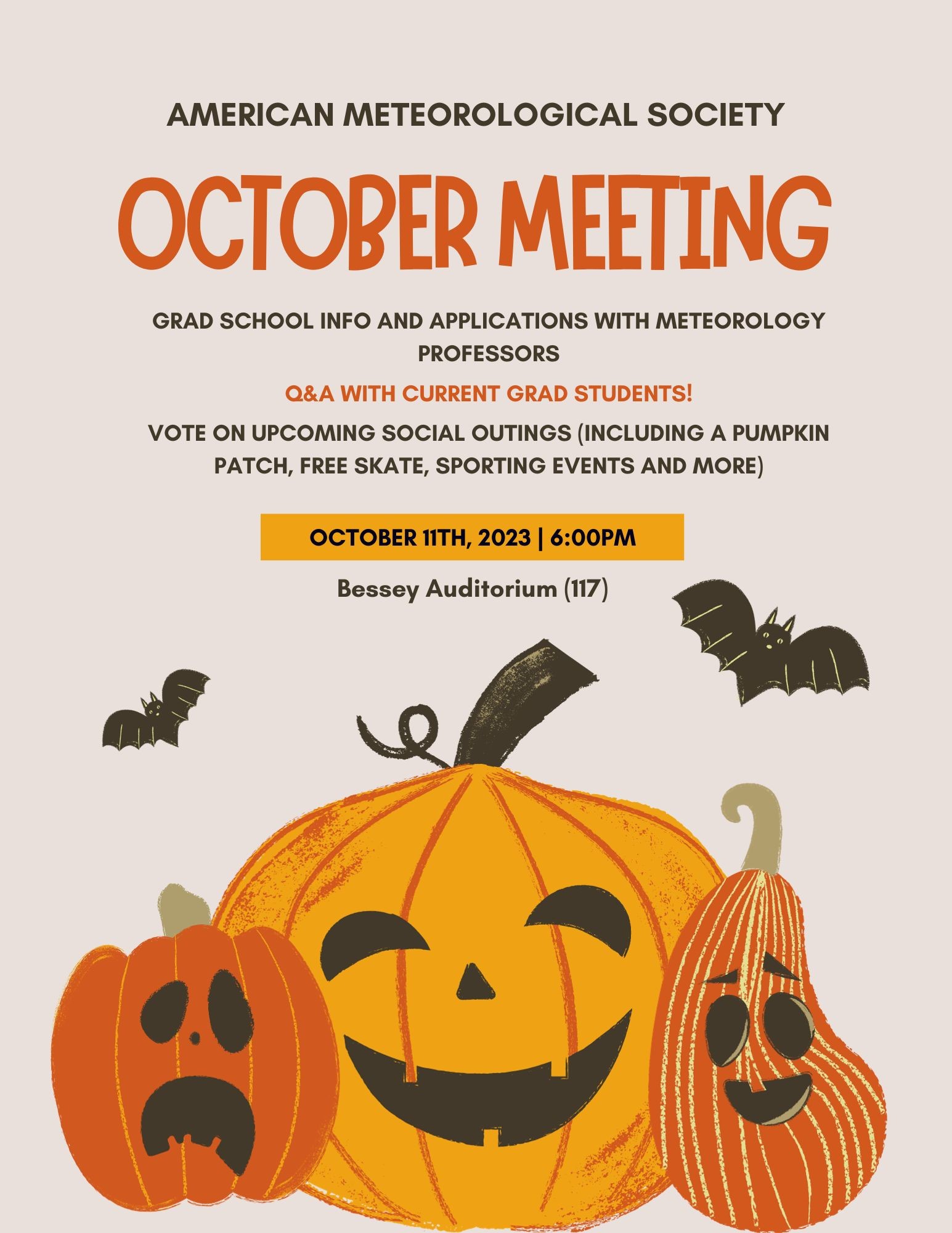 AMS Student Chapter Meeting - Wednesday, October 11th at 6 pm!