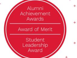 Nominations for the Alumni Achievement Awards, Award of Merit and Student Leadership Award are due Dec. 8.