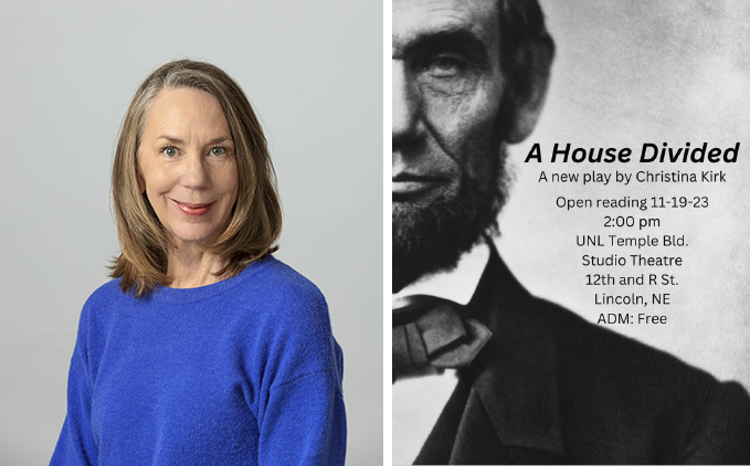 A world premiere reading of Christina Kirk's new play, "A House Divided," will take place on Sunday, Nov. 19 at 2p.m. in the Studio Theatre.