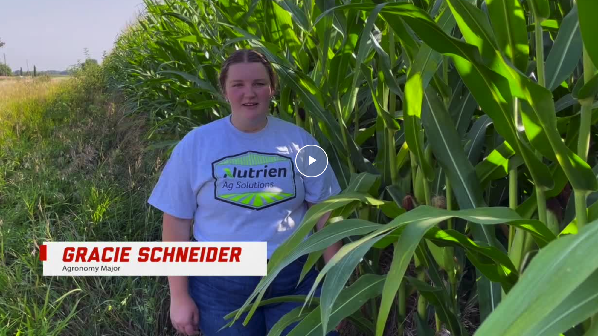 Junior agronomy major, Gracie Schneider, discusses her 2023 summer internship with Nutrien Ag Solutions.