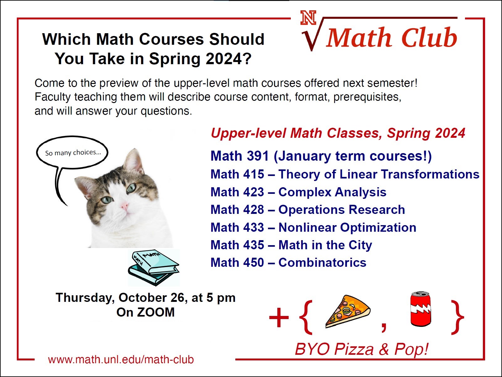 Math Club: Spring 2024 Math Course Preview Event