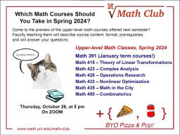Math Club: Spring 2024 Math Course Preview Event