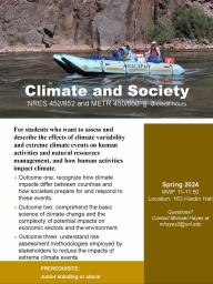 METR 450/NRES 452: Climate and Society