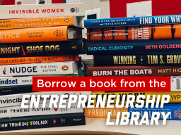 Nebraska students can check-out a book from the library in the Nebraska Center for Entrepreneurship (HLH 315)