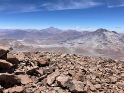 A view from the summit of Volcán Salín, one of three Andean volcanoes where Nebraska’s Jay Storz and colleagues uncovered the mummified cadavers of mice.