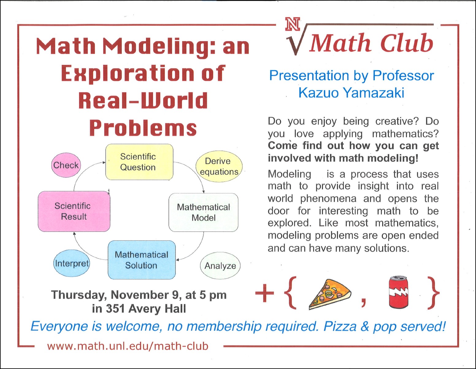 Math Club: Math Modeling: An Exploration of Real-World Problems