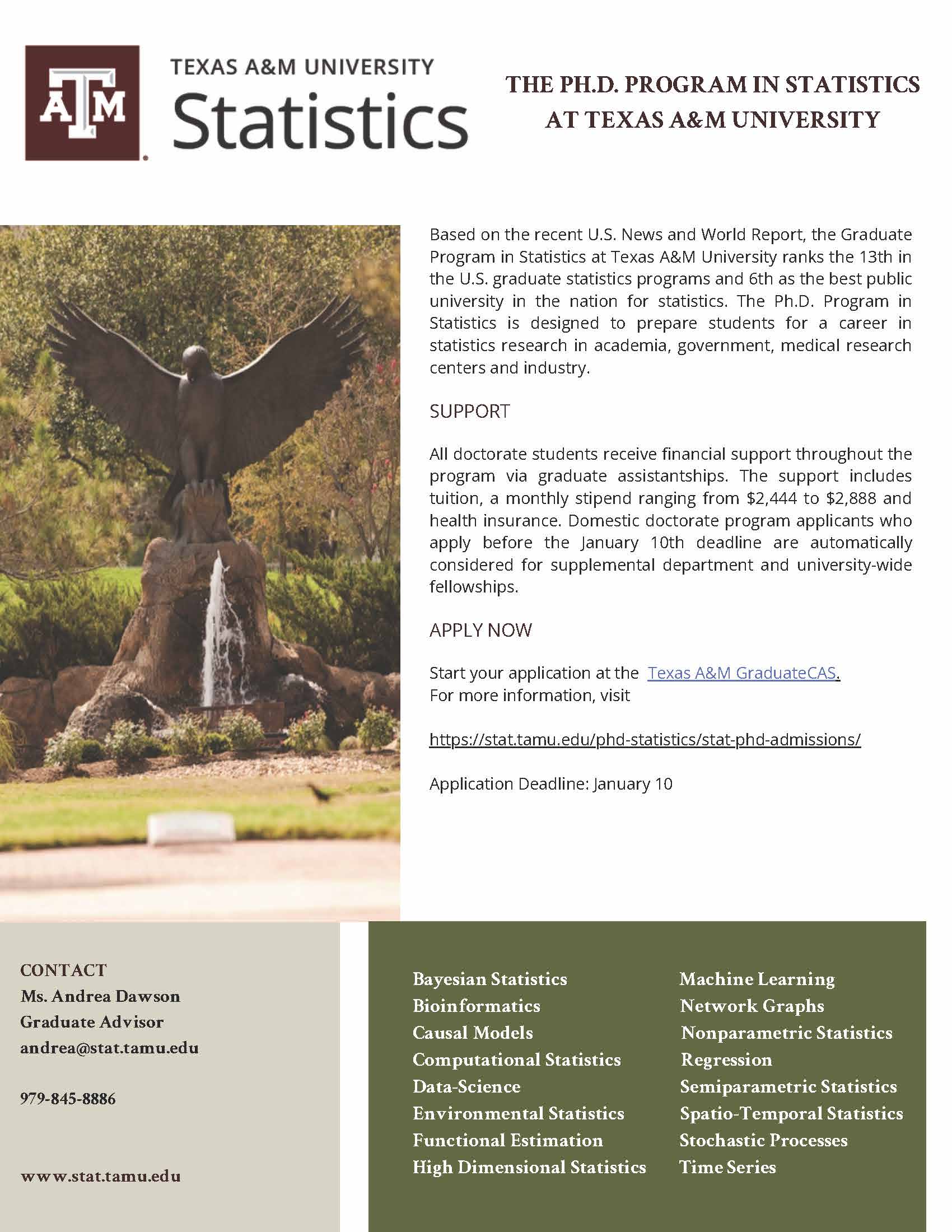 The Ph.D. Program in Statistics as Texas A&M University