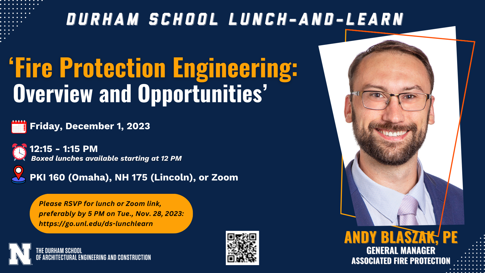 Andy Blaszak will speak at Friday's Durham School Lunc-and-Learn session.