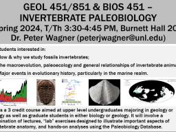 GEOL 451/851: Invertebrate Paleobiology