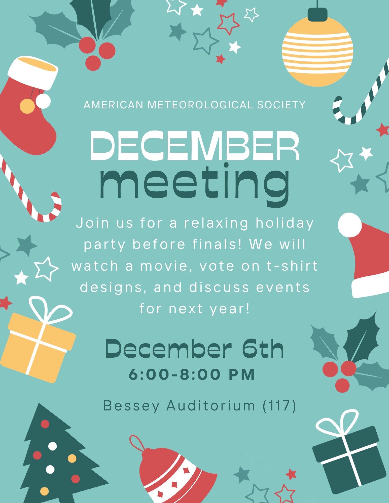 AMS December Meeting - Wednesday, December 6th