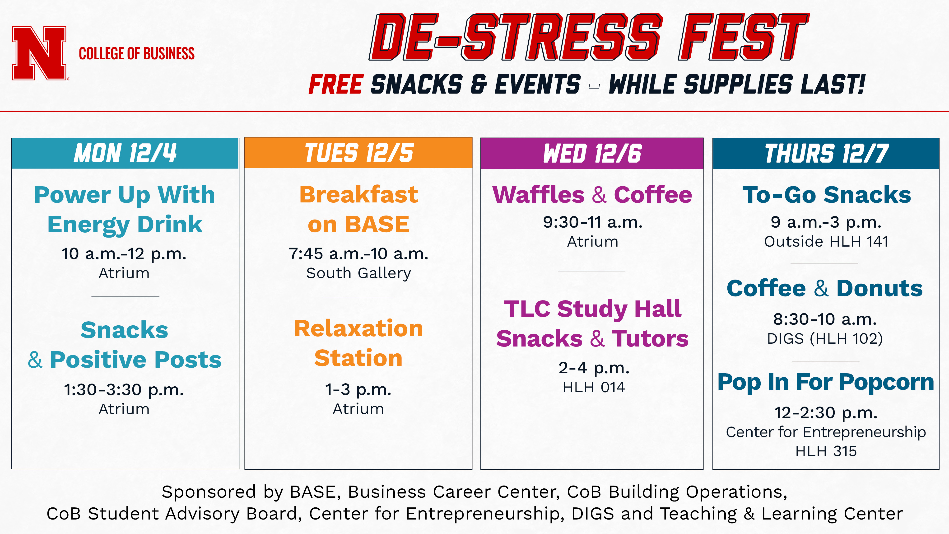 De-Stress Fest | December 4-7