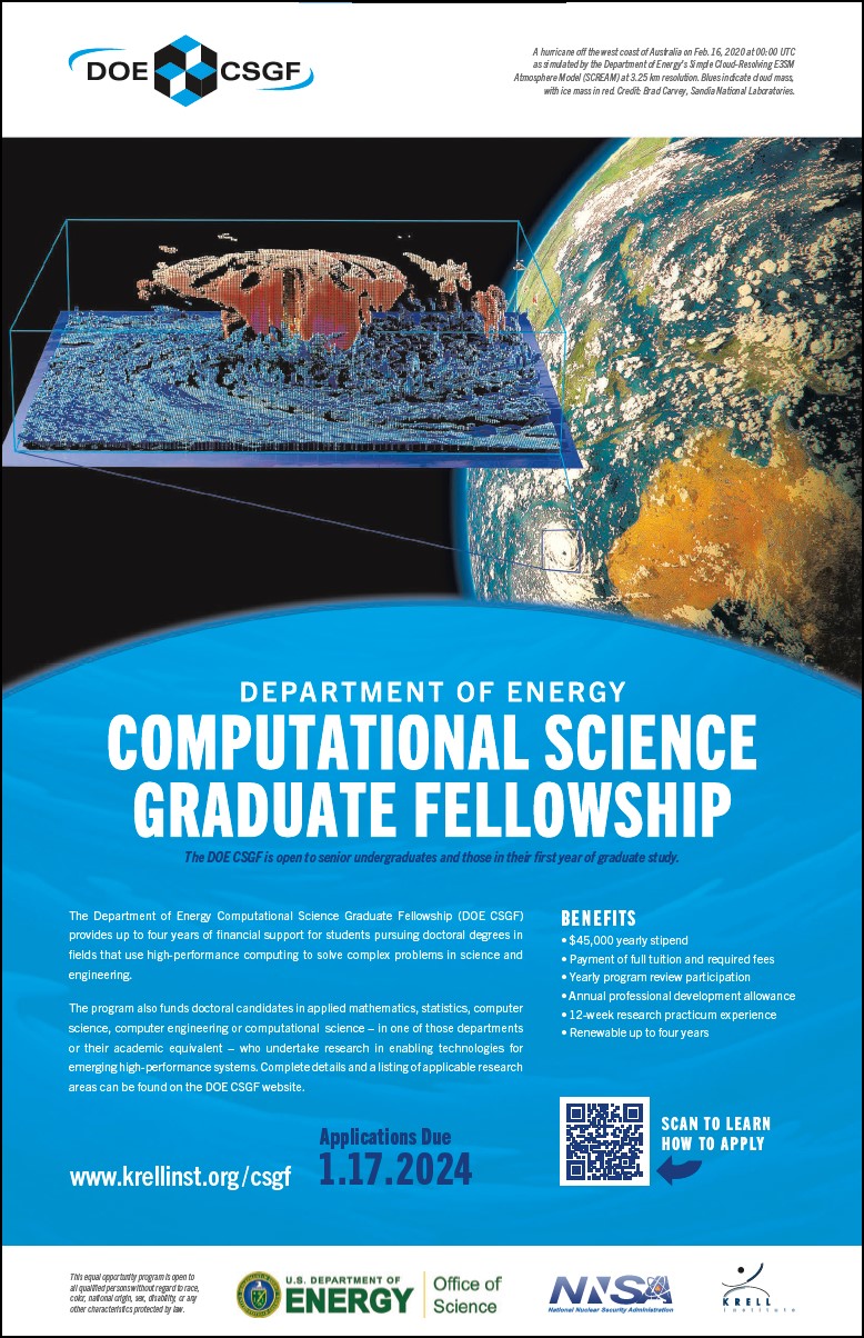 Department of Energy Computational Science Graduate Fellowship (DOE CSGF)