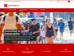 Screenshot of Sustainability homepage