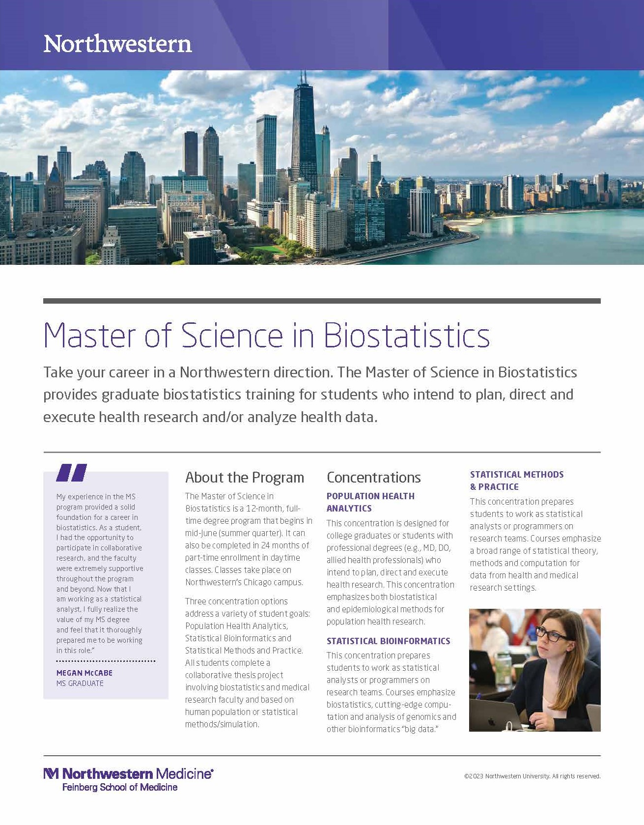 Northwestern MS in Biostatistics Program