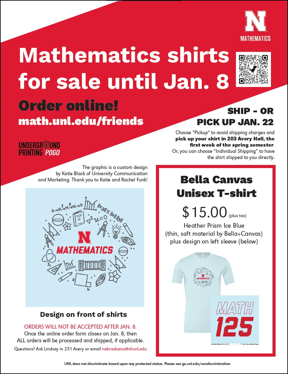 Math T-shirts for Sale Until January 8th