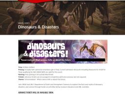 Dinosaurs and Disasters – March 2nd