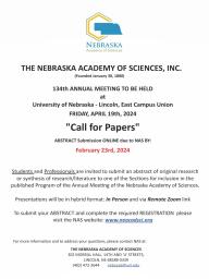Nebraska Academy of Sciences - CALL FOR PAPERS!