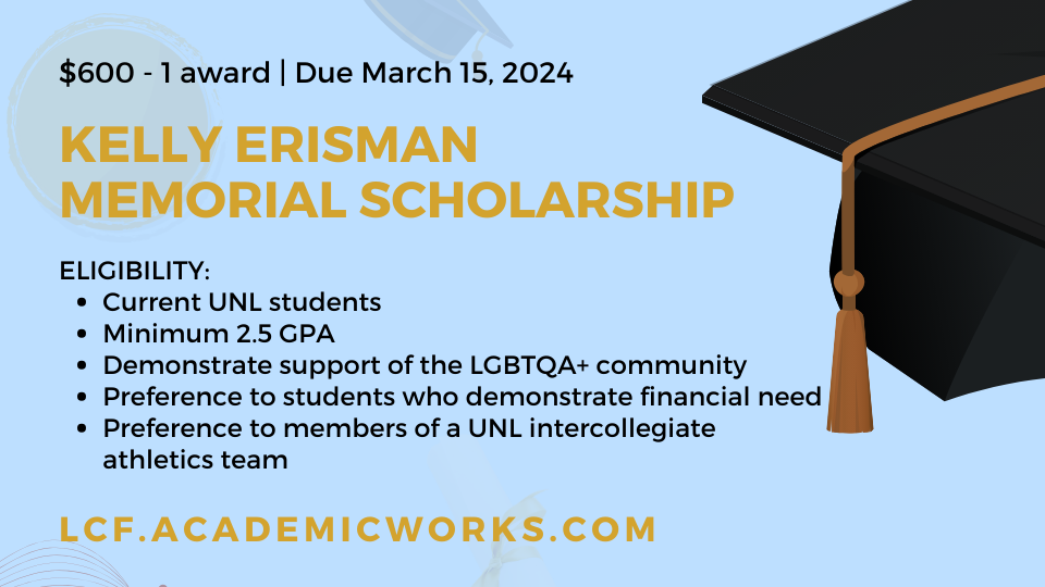  Kelly Erisman Memorial Scholarship