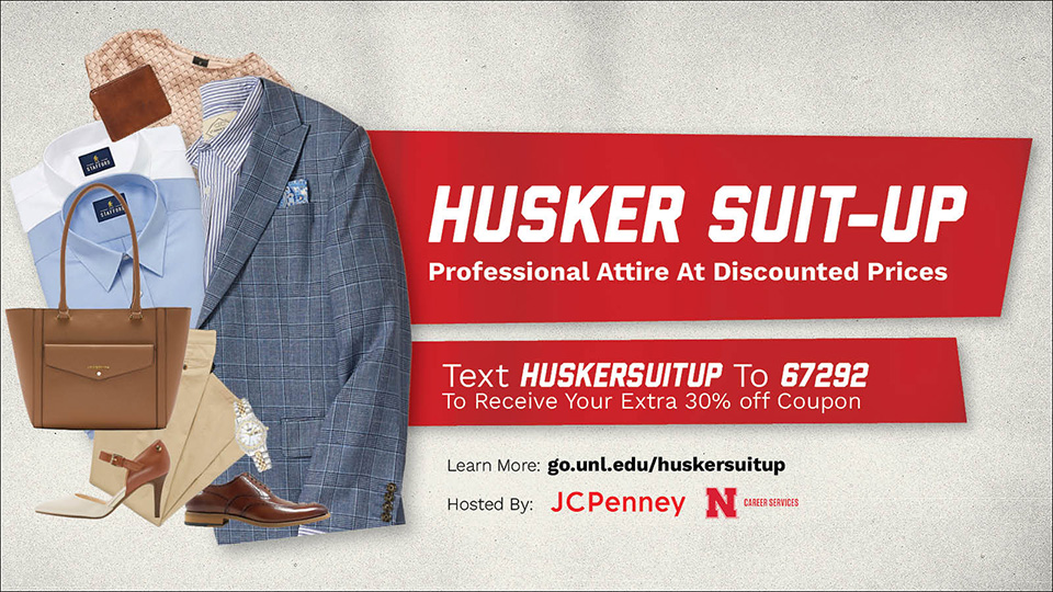 UNL students can purchase professional attire at a discount through the Husker Suit-Up partnership between University Career Services and JCPenney.