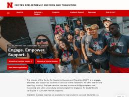 Screenshot of Center for Academic Success and Transition homepage
