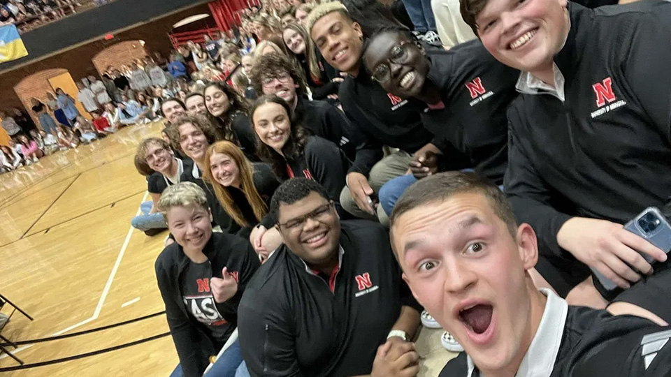 Phoenix Sadd (lower right) in attendance at Showtime in the Coliseum during Homecoming Week 2023. [courtesy]
